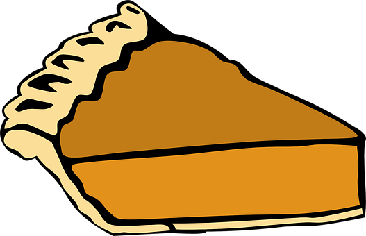 Pumpkin Pie Slice Piece Baked Sweet Desser - Pie Slice Clip Art (527x340), Png Download