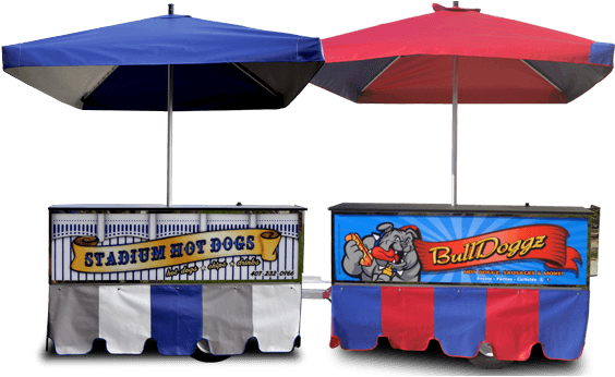 Hot Dog Cart Signs, Custom Graphics - Hot Dog Cart (576x346), Png Download