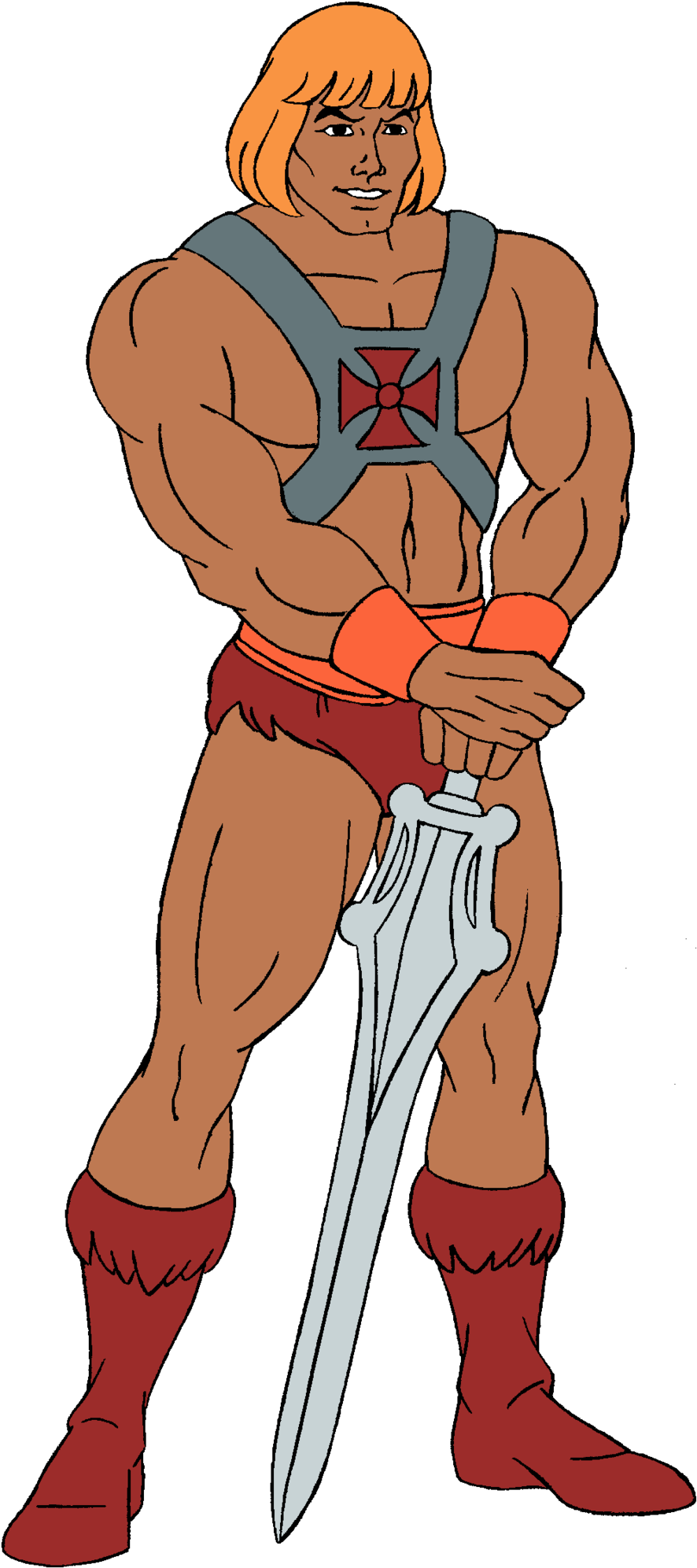 He-man - Cartoon He Man (900x2013), Png Download