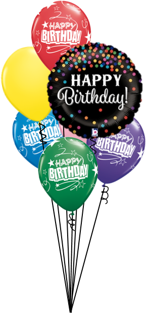 Confetti Birthday Balloon Bouquet - 18" Glitter Holographic Balloon Glittering Birthday (313x620), Png Download