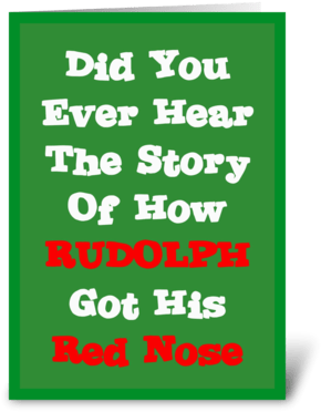 Rudolph's Red Nose Story Greeting Card - Greeting Card (350x396), Png Download