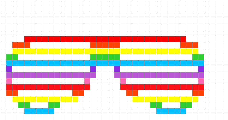 Shutter Shades Perler Bead Pattern / Bead Sprite - Bead (798x420), Png Download