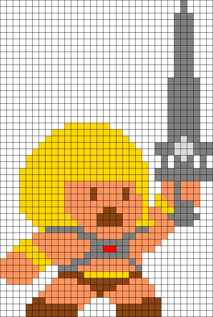 He Man B Perler Bead Pattern / Bead Sprite - He Man Perler Bead (694x1030), Png Download