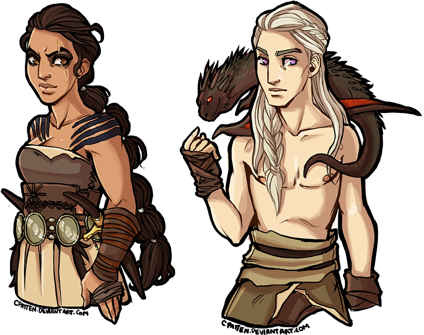 Banner Black And White Stock Drogo Dany Genderbend - Game Of Thrones Funny Fan Art (1006x794), Png Download