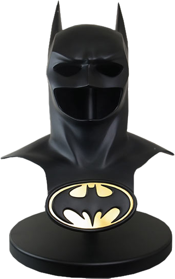 Life-size Bat Cowl Replica - Batman Forever Movie Cowl Prop Replica (343x547), Png Download