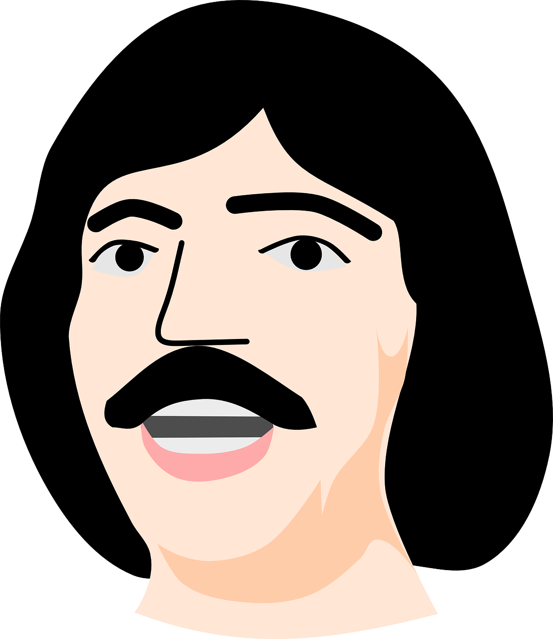 Clipart - Young Boyarskiy - Cartoon Man With Moustache (800x800), Png Download