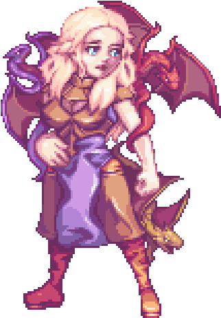 Daenerys Targaryen,pixel Art,game Of Thrones,fandoms - Pixel Art Daenerys (375x480), Png Download