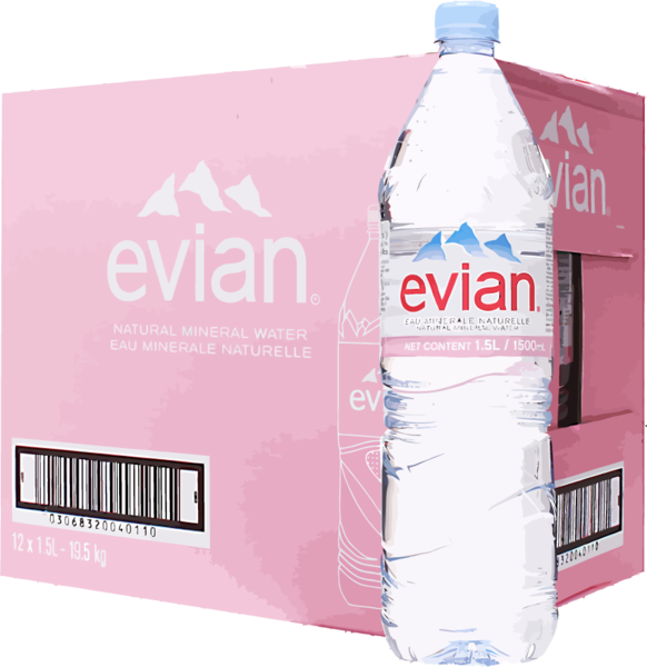 Download Evian Water 12pk 1l Evian Natural Mineral Water 1 5 Litre Pack Full Size Png Image Pngkit