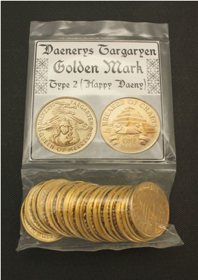 Game Of Thrones Coin Set Daenerys Targaryen Golden - Game Of Thrones - Daenerys Targaryen Golden Mark Coin (400x400), Png Download