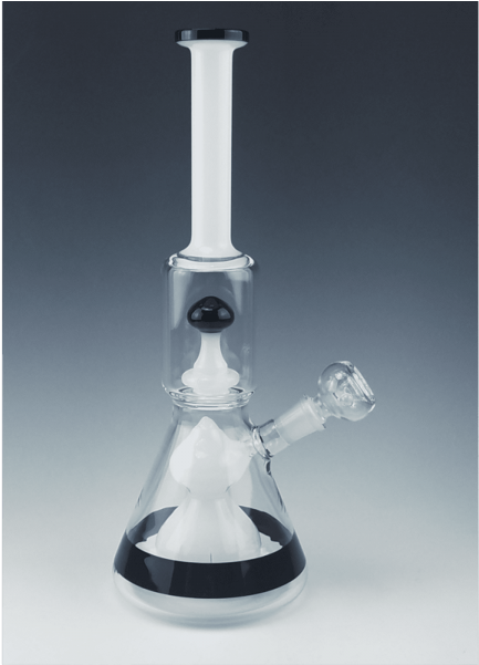 Double Mushroom Perc With Beaker Base Glass Water Pipe - Glass (600x600), Png Download