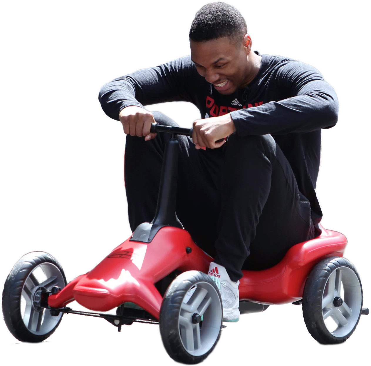 Persondamian Lillard Riding A Little Red Car - Idaho (1263x1245), Png Download