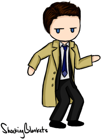 Dean Winchester - Dancing Cas Gif (400x500), Png Download