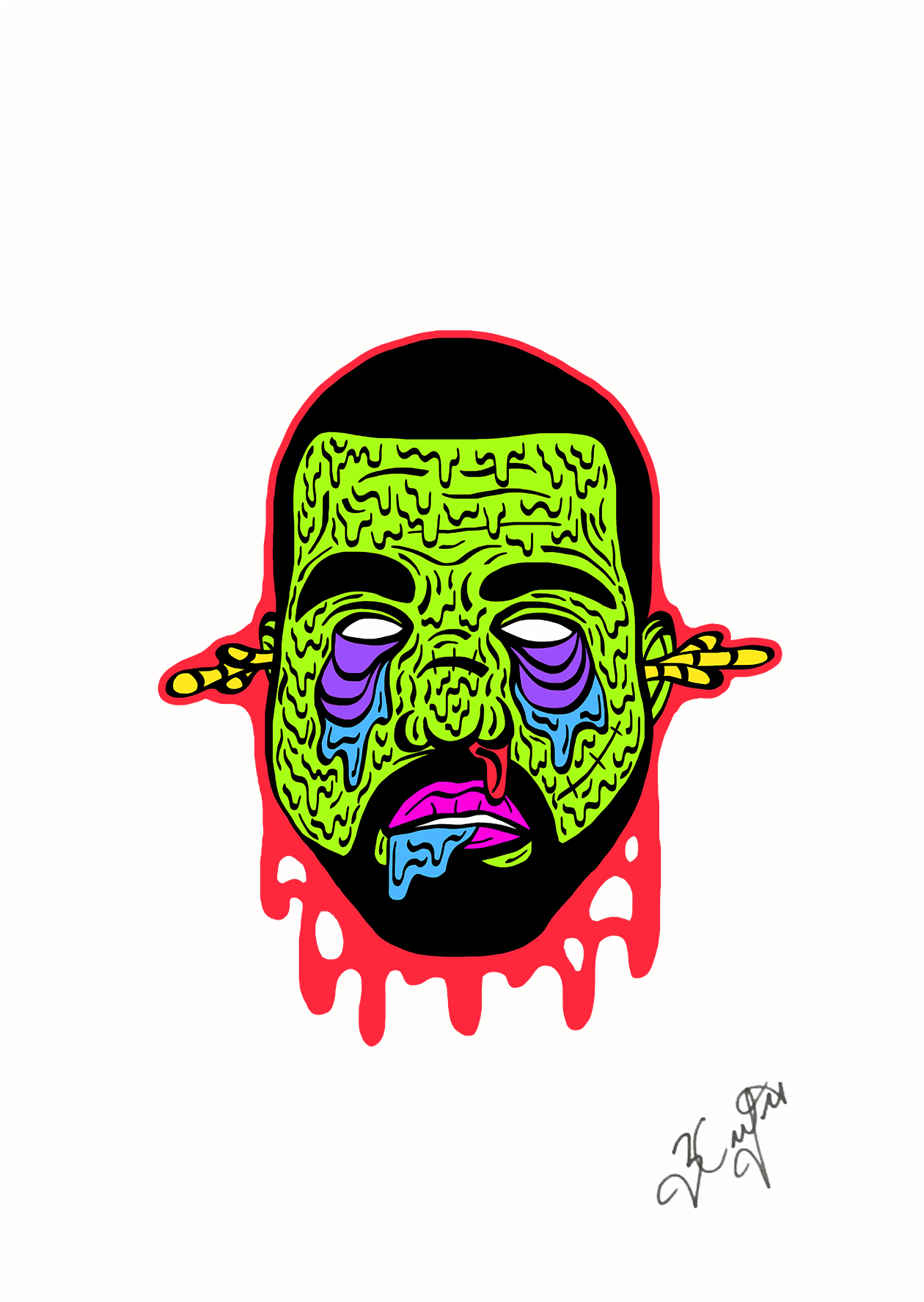 Zombie Kanye West A3 Print - Kanye West (2000x2000), Png Download