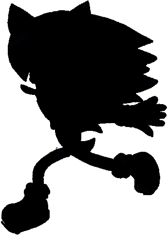 Cesar Running Shadow - Sonic Running Silhouette (382x510), Png Download