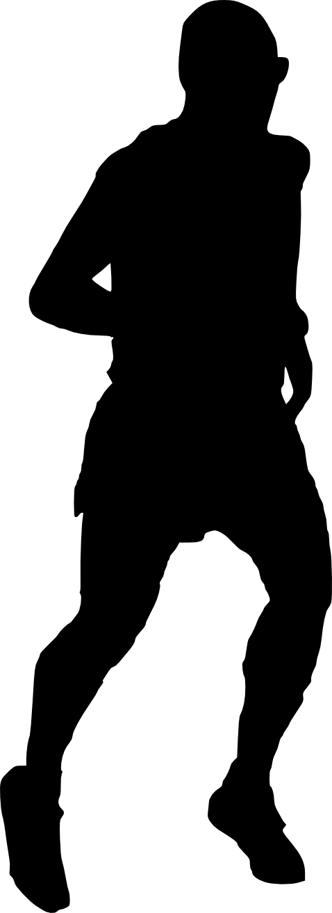 20 Man Running Silhouette - Portable Network Graphics (478x1312), Png Download