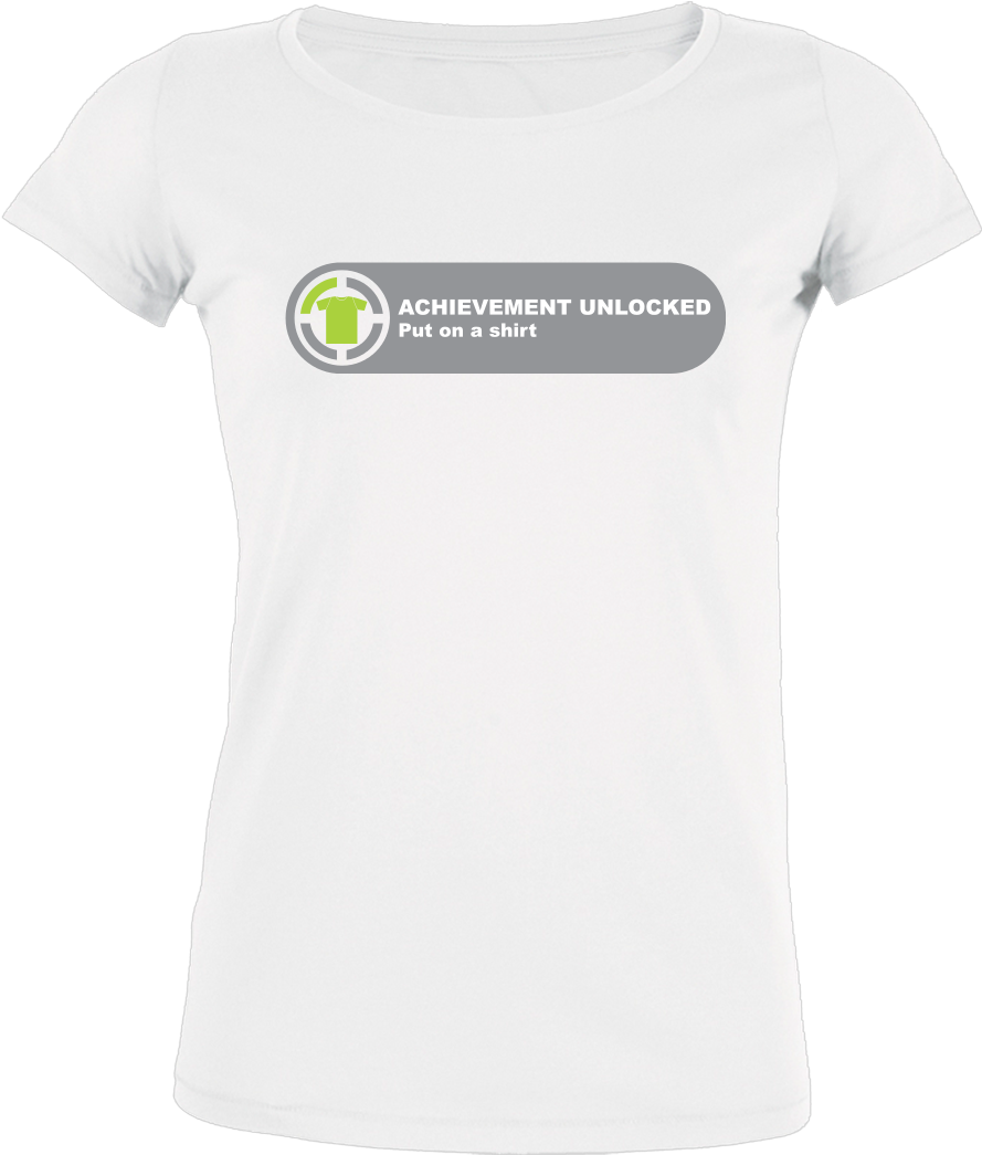Achievement Unlocked T-shirt Stella Loves Girlie Weiß (1044x1044), Png Download