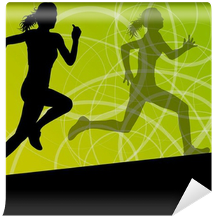 Active Women Sport Athletics Running Silhouettes Illustration - Sport Of Athletics (400x400), Png Download