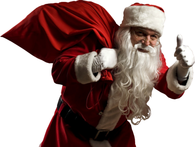 Santa With Bag Psd - Christmas Thumbs Up Gif (400x302), Png Download