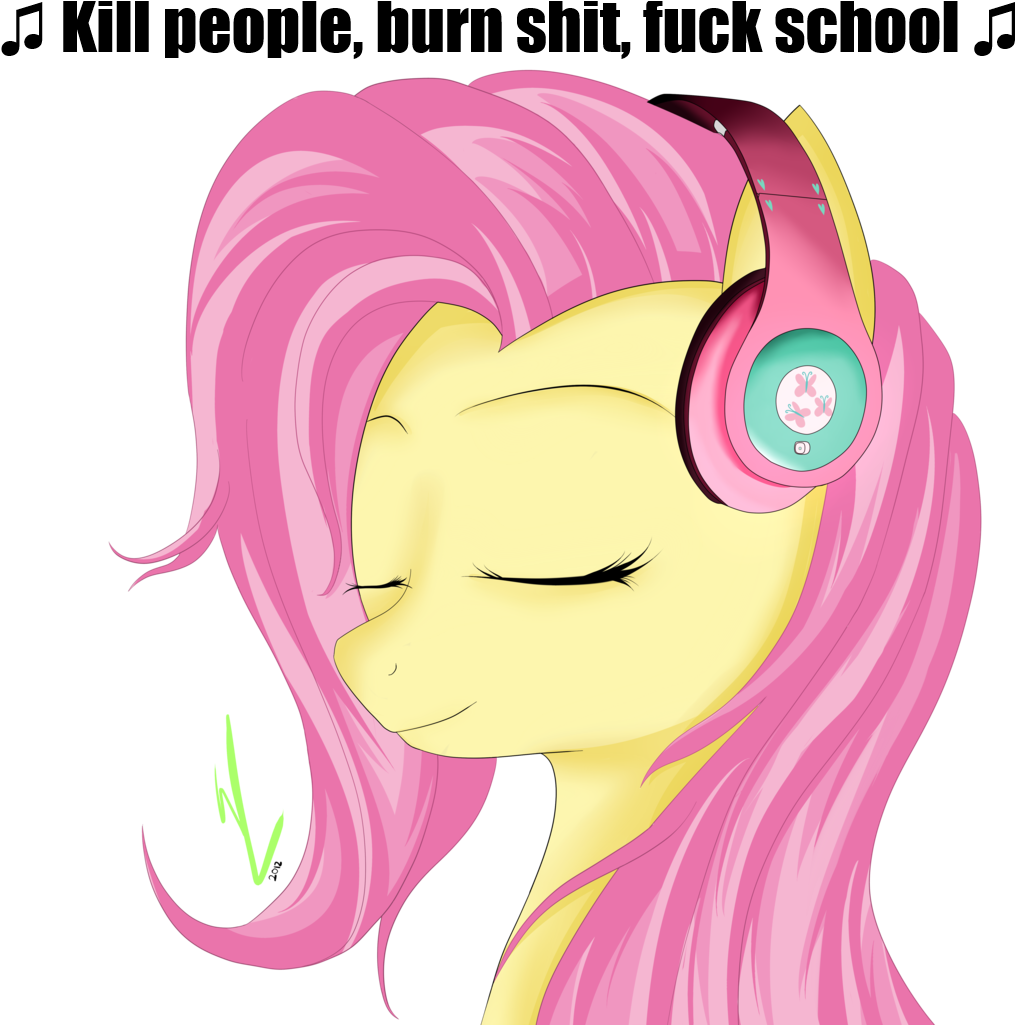 Winterrrr, Edit, Fluttershy, Headphones, Odd Future, - Fluttershy With Headphones (1024x1024), Png Download