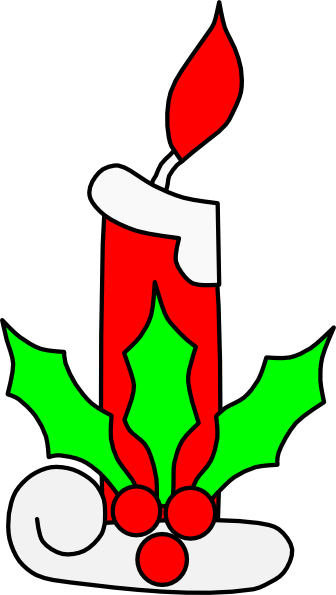 Christmas Candle Clip Art (336x595), Png Download