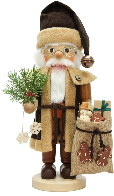 Christian Ulbricht Nutcracker - Santa With Bag - Natural (396x650), Png Download