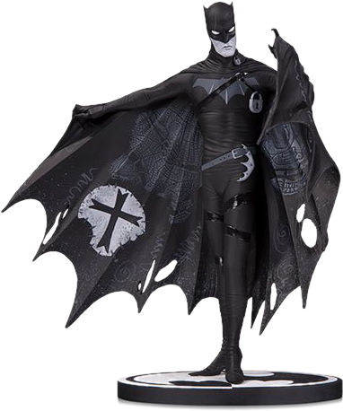 Batman Black And White Statues Gerard Way (401x500), Png Download