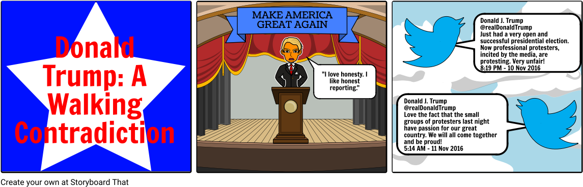 Trump - Cartoon (1164x385), Png Download
