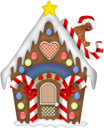 Christmas Gingerbread Cliparts - Gingerbread House Clipart Png (386x459), Png Download