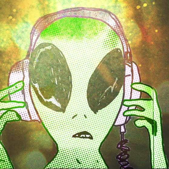 I Gave It Color And Added A Fun Background - Gerard Way Alien Drawing (558x558), Png Download