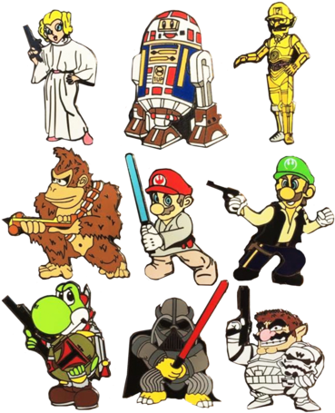 Super Star Wars Bros **full Set** Hat Pins - Darth Bowser Hat Pin (480x480), Png Download