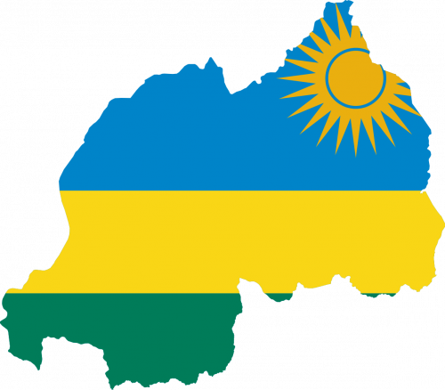President Robinson Visits Rwanda - Rwanda Flag Map (500x438), Png Download