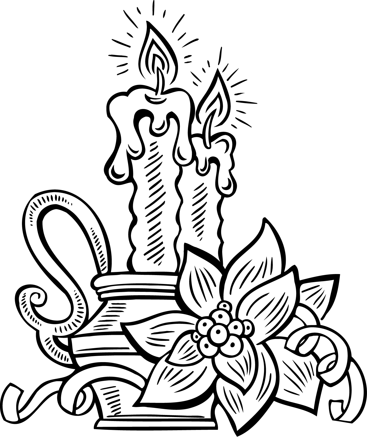 Graphic Freeuse Coloring Pages Ideas Candles - Velas Navideñas Para Colorear (1404x1668), Png Download