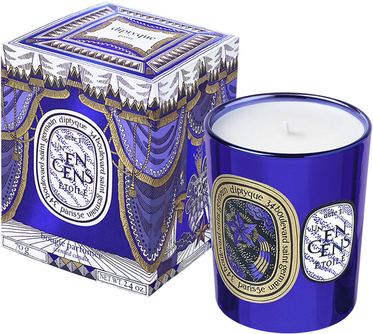 Diptyque - Un Encens Étoilé Candle - 70g (1800x1800), Png Download