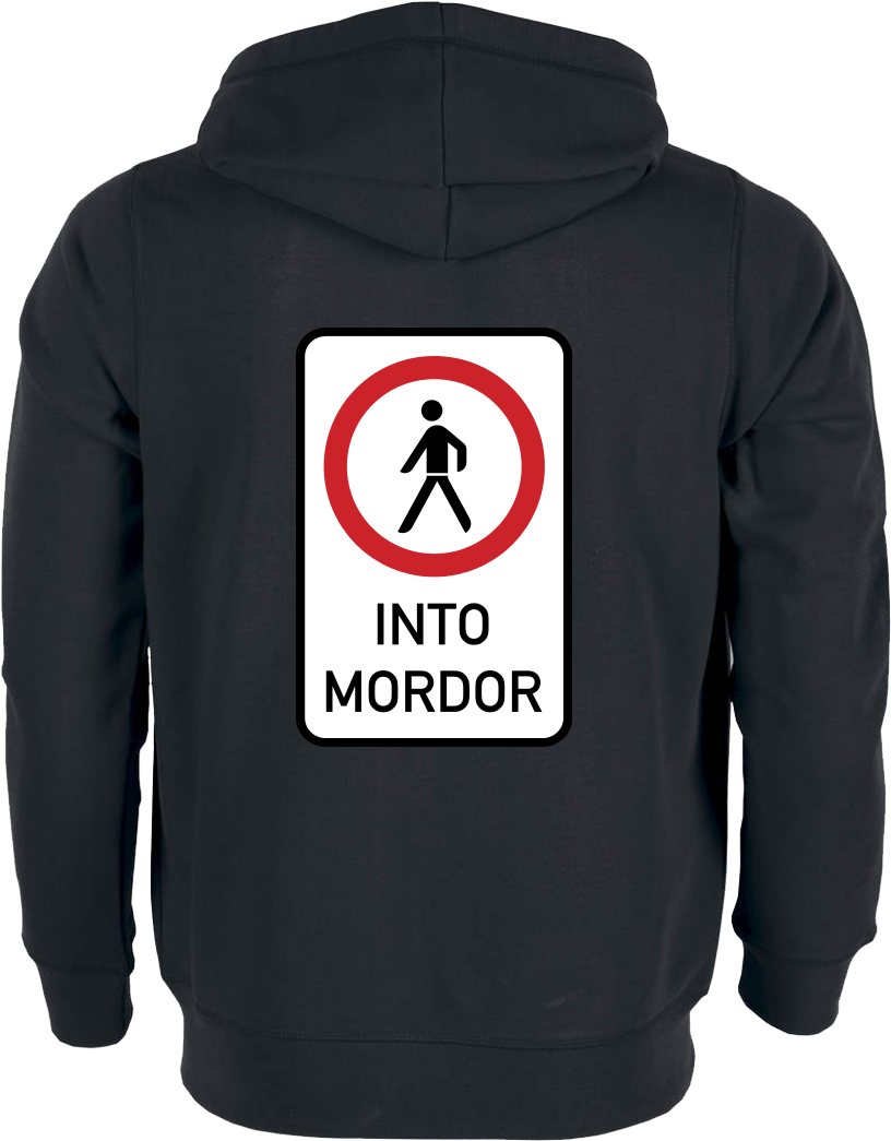 Do Not Walk Into Mordor Sweatshirt Stanley Hoodiejacket - Dark Grey Hoodie Back (1044x1044), Png Download