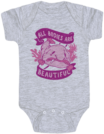 All Bodies Are Beautiful Blobfish Baby Onesy - Viking Baby Onesie (484x484), Png Download