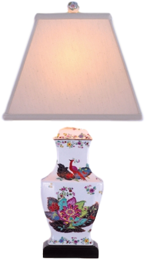 Tobacco Leaf Lamp - East Peacock Garden Porcelain Vase Table Lamp - Style (463x640), Png Download