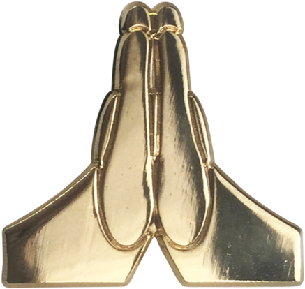 Praying Hands Emoji Pin - Emoji (480x480), Png Download