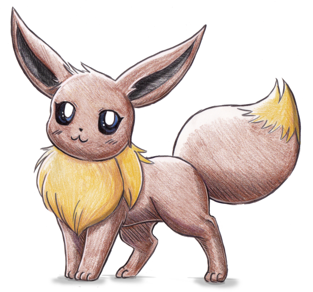 Eevee X By Austriausagi Png Library Download - Cute Eevee Drawings (1024x962), Png Download