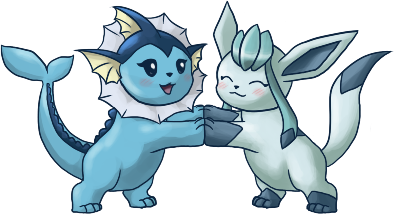 Vaporeon And Glaceon Wallpaper - Pokemon Glaceon And Vaporeon (800x453), Png Download