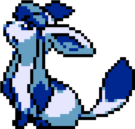 Glaceon - Pokemon Pixel Art Glaceon (520x490), Png Download