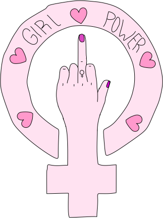 This Sooo Reminds Me Of You Jes - Girl Power Middle Finger (329x440), Png Download
