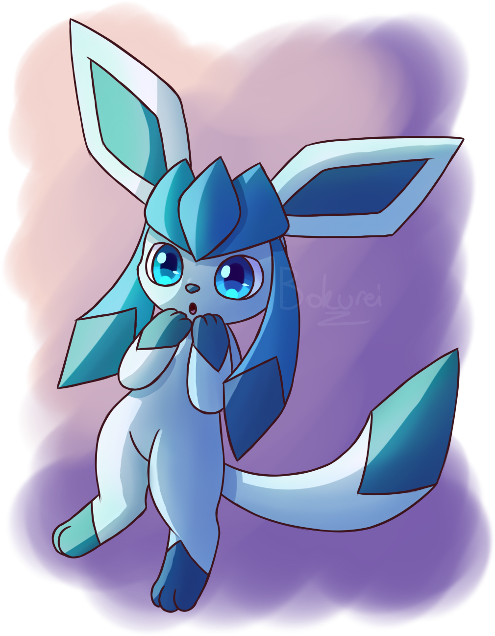Smol Glaceon Cel Shading Practice Just A Cel - Cartoon (1076x1401), Png Download