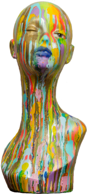 Acrylic On Mannequin Bust - Visual Arts (352x400), Png Download