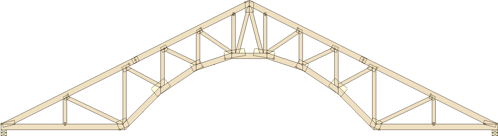 Barrel Truss - Barrel Vault Truss Design (1725x472), Png Download