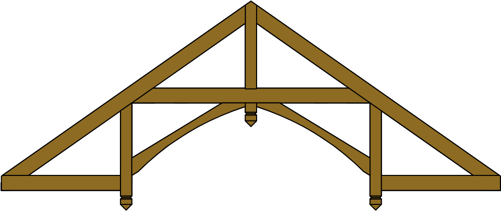 Hammer-beam Roof Truss - Timber Frame Truss Designs (1024x517), Png Download