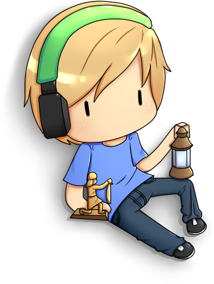 Pewdiepie In Amnesia By Drawn - Pewdiepie Cartoon Fanart (526x608), Png Download