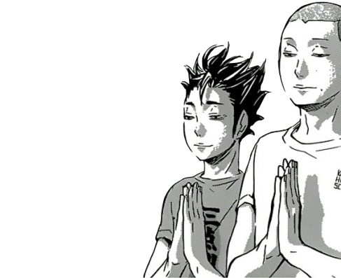 Haikyuu - Haikyuu Tanaka And Nishinoya (500x414), Png Download