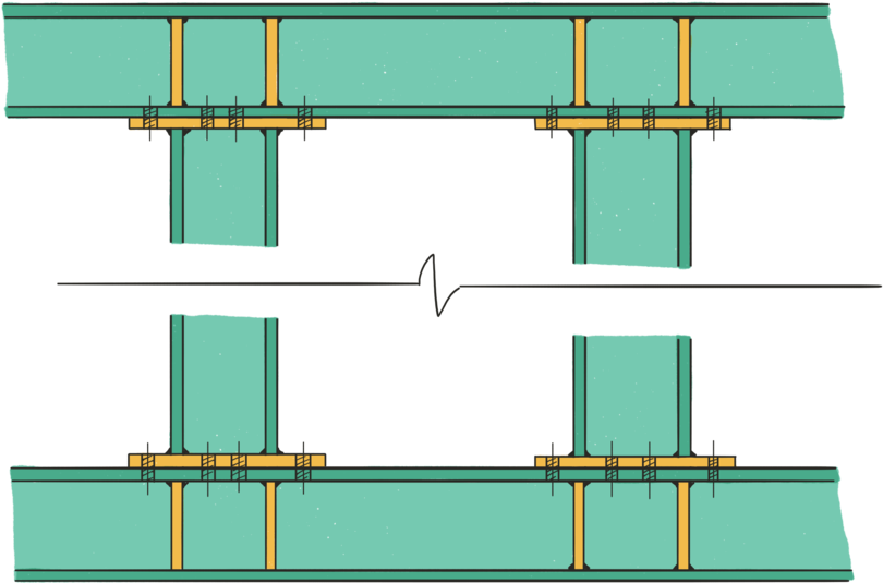 The Connections Are Straightforward Beam To Column - Portable Network Graphics (1000x750), Png Download