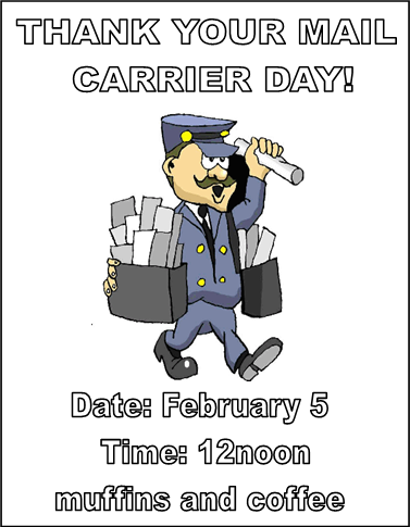 Monday, February 5, "thank Your Mail Carrier Day" At - Mail Man (377x485), Png Download