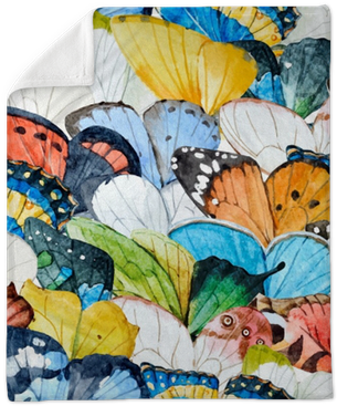 Watercolor Butterfly Vector Pattern Plush Blanket • - Watercolor Painting (400x400), Png Download